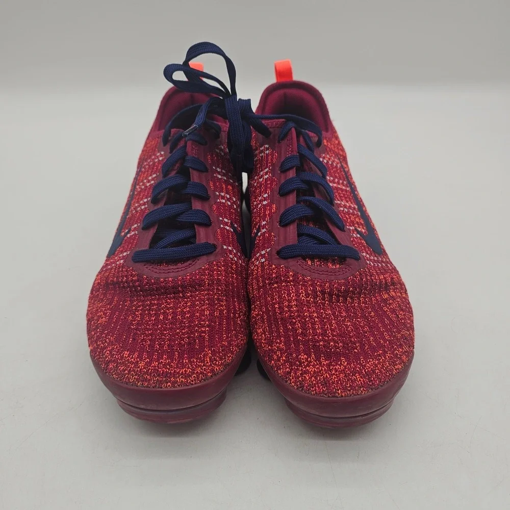 Nike Air VaporMax Flyknit 3 Kids Sneakers Shoes Noble Red Blue Size 7Y